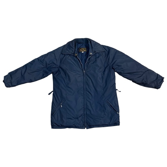 Vintage Eddie Bauer Goose Down Full Zip Navy Blue Puffer Coat Men's Size M As Is - Picture 1 of 16